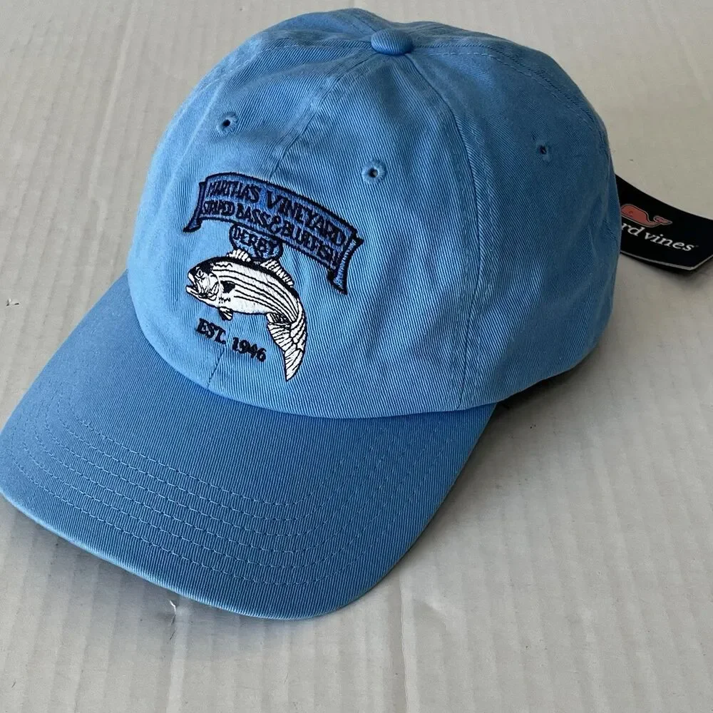 Vineyard Vines Marthas Vineyard Striped Bass & Bluefish Derby Baseball Hat Blue